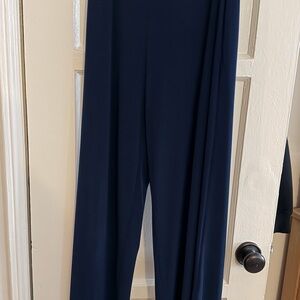 Women's Navy Wide-Leg Jumpsuit Pants